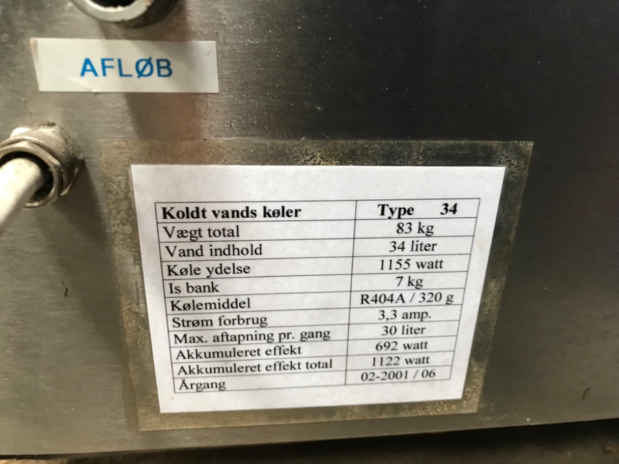 Estate padle Afvige Skippers køleteknik koldt vands køler, type 34. | AltiMaskiner